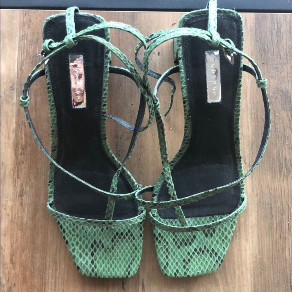 Toe Strap Sandals, Croc Effect - image 1